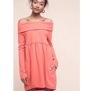 Anthropologie- off the shoulder coral dress- NWT
